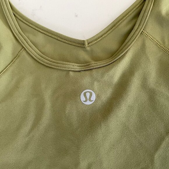 Lululemon Align SS Crop Nulu T Shirt Top Athletic Activewear Bronze Green Sz 8 - Picture 11 of 13